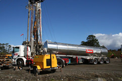 Prepping to drill out the main hole at Sidewinder-1