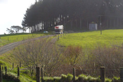 The Service rig chugging up our road as it makes its way onto TAG’s lease.