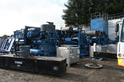 Three of the five 2000 horsepower pumps we had hooked up. 10,000 HP, baby!