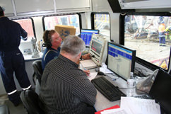Inside the command centre, Big Gerry from Houston ran the BJ show. We're buying the whole BJ crew beers tonight.